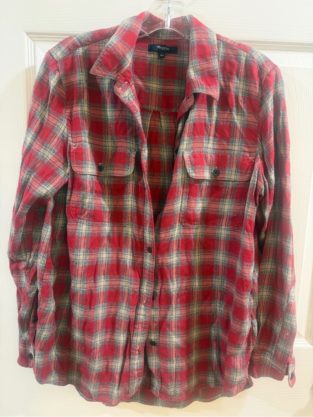 Madewell Red Plaid Flannel Shirt